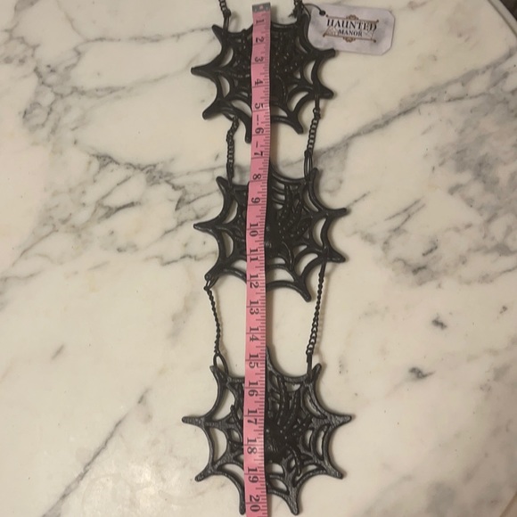 Haunted Manor Spiderweb 21” Long Wall Hanging - Picture 2 of 3